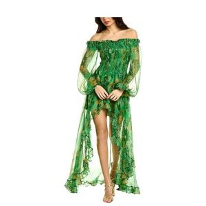 Caroline Constas Womens  Ambrossia Silk-Blend Gown. Size small.